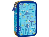 Tangled Monkeys blue 2 pos. pencil case with case.