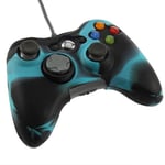 OSTENT Camouflage Soft Silicone Skin Case Cover Pouch Compatible for Microsoft Xbox 360 Controller - Color Blue
