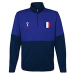 Official Fifa World Cup 2022 Quarter Zip Pull Over, Youth, France, Age 13-15 Blue/Navy