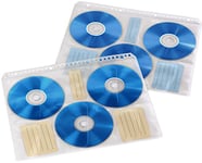 Hama Feuillets pour CD (avec 60 fiches pour étiquetage, archivage, 10 étuis pour 6 CD/DVD/Blu-ray, adaptés aux dossiers A4, format A4, pour le rangement) Transparent