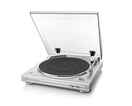 Denon DP29FE2 Record Player for Vinyl Records, Vinyl Turntable, MP3 and WAV, 33/45 RPM, Built-in Phono Equalizer, Including Removable Dust Cover and MM Cartridge, MC Compatible, Silver
