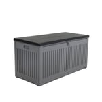 270L Outdoor Plastic Storage Box - Grey and Black