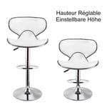 AUCUNE MIXMEST Lot de 2 tabourets bar - chaise haute design réglable Blanc!!!