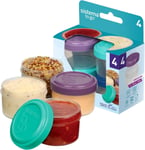 4 x Sistema Dressing Pots To Go 35ml Snack & Dip Food Containers Tubs with Lids