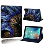 FINDING CASE Fit Apple iPad Pro 9.7" Leather Cover - PU Flip Leather Smart Lightweight Shell Stand Cover Case for iPad Pro 9.7" (iPad Pro 9.7", blue feather)