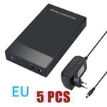 Boîtier HDD 3.5 ''2.5'' SATA vers USB 3.0 adaptateur boîtier de disque dur externe pour disque SSD 3.5 pouces 6Gbps 10 to boîtier de disque dur--EU Plug 5PCS