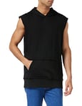 Urban Classics Men's Open Edge Sleeveless Hoody Sweatshirt, Black , S