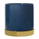 Bloomingville Flower Pot, Ceramic, Blue, Ø 14cm