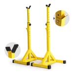 Weights Bench, Adjustable Benches Squat Rack Split Barbell Shelf Yellow Weight Bench Professional Bench Press Fitness Equipment Adjustable Shelf Stand Benches (Color : Black, Size : 61 * 46 * 146cm)