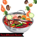 Thick Stainless Steel Hot Pot Two Flavor Separation Induction Cooker Usable UK