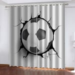 1 Pair Blackout Curtains Creative football art Total size：46" wide x 54.3" drop (117cm x 138cm) Soft Solid Thermal Insulated Curtain Drapes Window Treatment Decoration for Bedroom/ Living Room, Energy