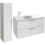 Jacob Delafon - Pack meuble simple vasque 60 cm Odéon Rive Gauche 2 tiroirs blanc + colonne gauche - Blanc