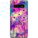 Samsung Galaxy S10 Transparent Mobilskal Katt på moln
