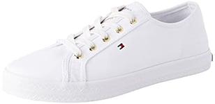 Tommy Hilfiger Femme Essential Nautical Fw0fw06512 Femme Sneakers, Blanc White, 38 EU