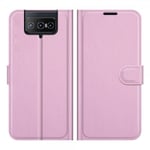 Asus Zenfone 8 Flip Fodral Litchi Rosa