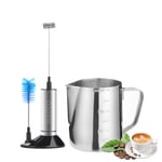 WADEO Manual Milk Frother Handheld Milk Frother Electric Coffee Foam Maker Creamy Milk Foam Coffee Milk Jug12 Oz Battery Operated Milk Frother for Coffee