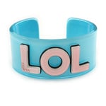 Light Blue/ Pale Pink 'LOL' Acrylic Cuff Bracelet Bangle (Kids/ Teen Size) -