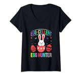 Womens Eggcellent Egg Hunt Easter Bunny Toddler Boys Girls Funny V-Neck T-Shirt