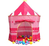 MIEMIE Pop up Kids Play Tent, Pink Portable Foldable Prince princess summer Palace Castle Children Play Tent house indoor or outdoor garden toy house beach sun tent boys girls, pink