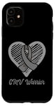 Coque pour iPhone 11 CMV Warrior Wear Cœur de sensibilisation au CMV Ruban argenté