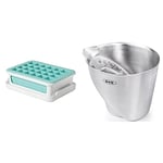 OXO Good Grips Silicone Small Ice Cube Tray with Lid & Good Grips Angled Jigger