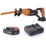 Evolution Power Tools R150RCP-LI Cordless Reciprocating Saw with Battery, Charger and Saw Horse Bundle