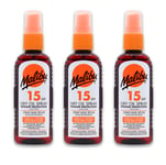 Malibu Dry Oil Spray SPF15 100ml | Sunscreen Protection | Travel Size X 3