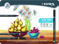 Lyra Art Pen Adult Therapy Colouring Felt Tip Drawing Pens - Tin of 20 Pens