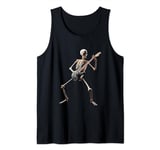 Skeleton Playing Guitar Band - Rock Style Halloween Graphic Tank Top