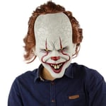 B211151-Latex Killer Clown Mask Läskig Latex Mask Halloween Skräck Mask Halloween Masker Vuxen Cosplay Party
