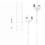 In-Ear Trådbundna Hörlurar med mikrofon 3,5mm iPhone, Samsung Vit
