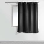 douceur d'intérieur, Rideau à Oeillets (140 x 180 cm) Essentiel Noir, Polyester