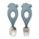 Liewood Stanley baby cutlery set - dino whale blue