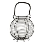 Hygge Matte Black Modern Retro Egg Basket Spiral Metal Wire Style with Handle