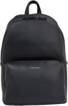 Calvin Klein Men Backpack made of Faux Leather with Exterior Pocket, Black (Ck Black), One Size