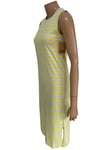 VANS Womens Mini Check Jersey Dress Midi Striped Lemon Tonic Size XS NEW RRP £52