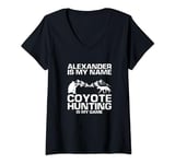 Womens Alexander Quote for Predator Hunting and Yote Hunting V-Neck T-Shirt