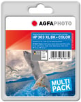 Compatible Avec Hp 303xl (3yn10ae) Agfa Photo Aphp303xlset Multipack Noir / Couleurs