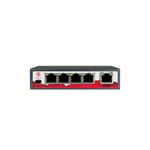 Switch PoE Safire 4 ports PoE + 1 Uplink RJ45 - Vitesse 10/100 Mbps - Puissance 30 w par port - Puissance maximale totale 65 w - Norme IEEE802.3at