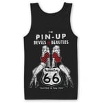Hybris Route 66 Pin-Ups Tank Top (Black,M)