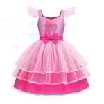 Flickors Barbie Tutusklänning Toddler Kids Tulle Festklänningar för Födelsedag Outfit Halloween Särskilt Tillfälle 4-9 År 140cm