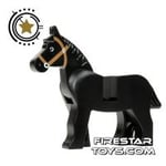 LEGO Animals Mini Figure - Black Horse - White Pupils