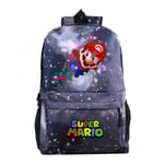 Spel Super Mario Ryggsäck Cartoon Student Skolväska Reseväska Starry grey