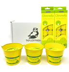 THEPLUCKYPANDA Citronella candle set for garden, outdoors, camping, barbecue, patio, indoor, picknic - Insect repellent bucket Candles x 3 and citronella tea lights x 24