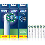 Oral B PRO Cross Action toothbrush replacement heads 6 pc