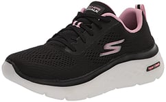 Skechers Women's GO Walk Hyper Burst Road Running Shoe, Black Textile/Pink Trim, 3 UK