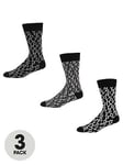 DKNY 3 Pack Fulton Sock - Black, Black, Men