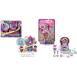 Polly Pocket Rainbow Funland Theme Park (30 Total Play Pieces) & GTN23 EA GTN23-Big Pocket World Candyland Gumball Compact, Multicolor