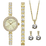 Sekonda Gold Watch, Bracelet, Necklace and Earrings Gift Collection