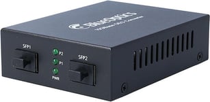BlueOptics 10 Gigabit Ethernet mediaomvandlare med 2x SFP+ kortplats, inklusive SFP+ 10GBASE-ZR 1550nm 80KM transceiver & SFP+ RJ45 30 meter transceiv